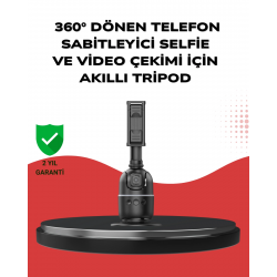 Mey İthalat® Telefon ve Kamera Uyumlu 360° Otomatik Takipli Akıllı Masa Tripodu