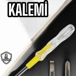 Mey İthalat® Test Cihazı Kontrol Kalemi Çift Başlıklı Şeffaf Elektrik Testi