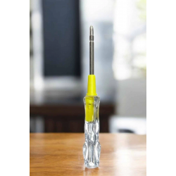 Mey İthalat® Test Cihazı Kontrol Kalemi Çift Başlıklı Şeffaf Elektrik Testi