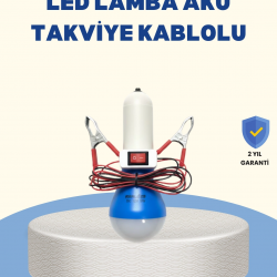 Mey İthalat® Timsah Kıskaçlı 12V LED Ampul Kamp ve Acil Durum Lambası