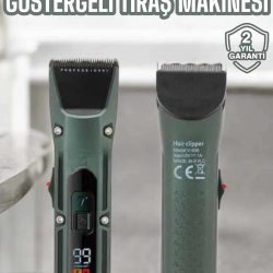 Mey İthalat® Tıraş Makinesi Dijital Göstergeli Turbo Motor Paslanmaz Çelik