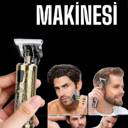 Mey İthalat® Tıraş Makinesi Şarjlı Profesyonel Saç Kesme Makinesi Gold Çizik Tıraş