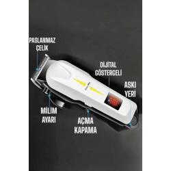 Mey İthalat® Tıraş Makinesi Uzun Ömürlü Batarya, Keskin Bıçaklar ve Profesyonel