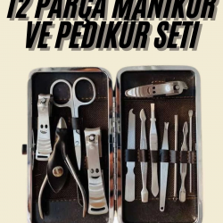Mey İthalat® Tırnak Bakımı Tırnak Makası Profesyonel 12 Parça El Ayak Manikür Pedikür Seti