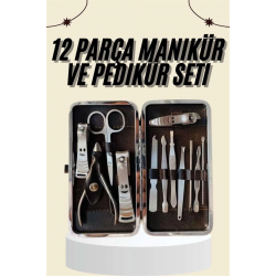 Mey İthalat® Tırnak Bakımı Tırnak Makası Profesyonel 12 Parça El Ayak Manikür Pedikür Seti