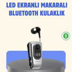 Mey İthalat® Titreşimli Bluetooth Kulaklık – Uzun Pil Ömrü, Dijital Ekranlı Kablosuz Tasarım