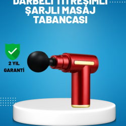 Mey İthalat® Titreşimli Masaj Tabancası 4 Başlıklı 6 Hız Ayarlı Kas Rahatlatıcı