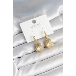 Mey İthalat® Top Yıldız Model Zirkon Taşlı Kadın Küpe