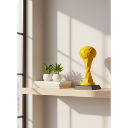 Mey İthalat® Toplu Kupa Sarı 21cm Dekoratif Ödül Tasarım Biblo