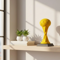 Mey İthalat® Toplu Kupa Sarı 21cm Dekoratif Ödül Tasarım Biblo