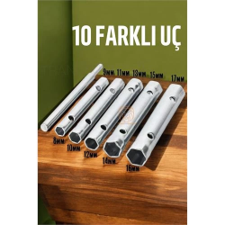 Mey İthalat® Tork Lokma Seti Boru Kovan Tip Anahtar Seti Buji Anahtarı
