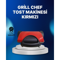 Mey İthalat® Tost Makinesi Kırmızı Döküm Plaka 6+ Dilim Çok Kapasiteli Izgara