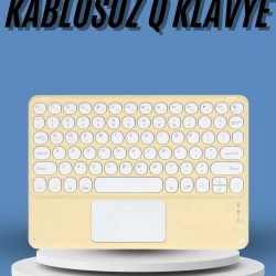 Mey İthalat® Touchpad Tüm Cihazlara Uyumlu Bluetooth Klavye Touchpad Slim Kablosuz Wifi Q Klavye