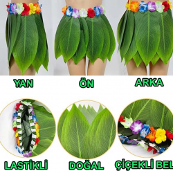 Mey İthalat® Tropikal Esintili Hawaii Yapraklı Parti Eteği Çocuk Boy