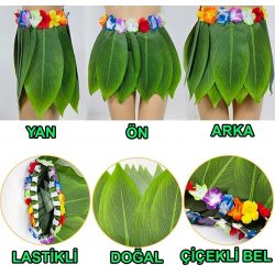 Mey İthalat® Tropikal Esintili Hawaii Yapraklı Parti Eteği Çocuk Boy