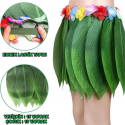 Mey İthalat® Tropikal Esintili Hawaii Yapraklı Parti Eteği Yetişkin Boy