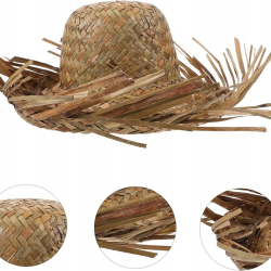 Mey İthalat® Tropikal Parti Naturel Hasır Hawaii Şapkası 13x36 cm