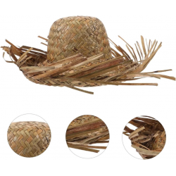 Mey İthalat® Tropikal Parti Naturel Hasır Hawaii Şapkası 13x36 cm