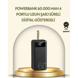 Mey İthalat® Tüm Cihazlarla Uyumlu LED Fenerli 4 Çıkışlı Powerbank