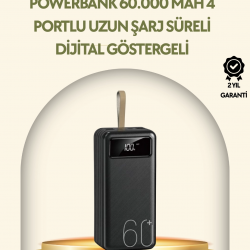 Mey İthalat® Tüm Cihazlarla Uyumlu LED Fenerli 4 Çıkışlı Powerbank