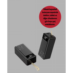 Mey İthalat® Tüm Cihazlarla Uyumlu LED Fenerli 4 Çıkışlı Powerbank