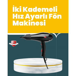Mey İthalat® Tüm Saç Tipleri İçin 2200W Güçlü Fön Makinesi