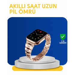 Mey İthalat® Türkçe Destekli Akıllı Saat Suya Dayanıklı Çok Fonksiyonlu