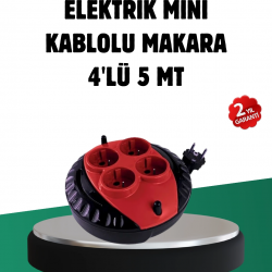 Mey İthalat® Türkiye Üretimi 5 Metre 4 Prizli Kablolu Makara