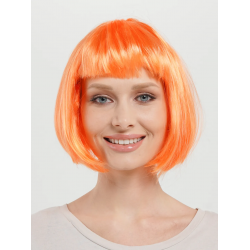 Mey İthalat® Turuncu Renk Küt Parti Peruğu Kısa Takma Saç