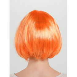 Mey İthalat® Turuncu Renk Parti Peruğu Küt Saç