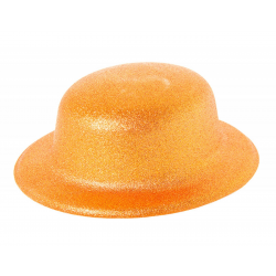 Mey İthalat® Turuncu Renk Simli Melon Yuvarlak Parti Şapkası 24x26 cm