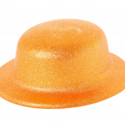 Mey İthalat® Turuncu Renk Simli Melon Yuvarlak Parti Şapkası 24x26 cm