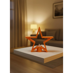 Mey İthalat® Turuncu Yıldız Mumluk Loş Işık Salon Dekoru