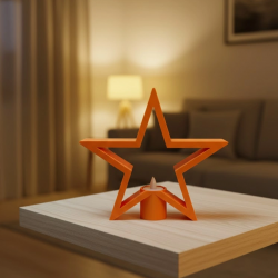 Mey İthalat® Turuncu Yıldız Mumluk Loş Işık Salon Dekoru