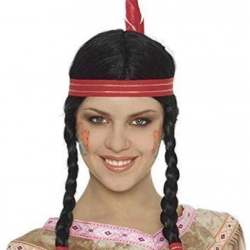 Mey İthalat® Tüylü Örgülü Hint Peruğu Kızılderili Peruğu