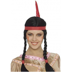 Mey İthalat® Tüylü Örgülü Hint Peruğu Kızılderili Peruğu