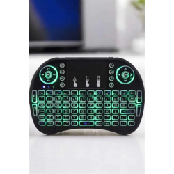 Mey İthalat® TV Uyumlu Mini Klavye Q Klavye Işıklı Tüm Cihazlara Uyumlu