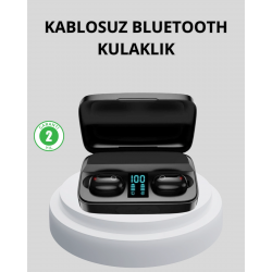 Mey İthalat® TWS Bluetooth Kulaklık 1800mAh Şarj Kutulu Dijital Ekranlı