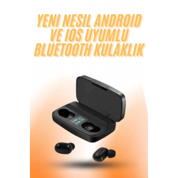 Mey İthalat® TWS Bluetooth Kulaklık 5.0 Bluetooth Bağlantılı Dokunmatik Kontrol Özelliği