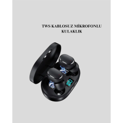 Mey İthalat® TWS Bluetooth Kulaklık Kulak İçi Kablosuz Dijital Göstergeli Çağrı Cevaplayabilen