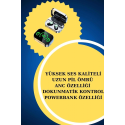 Mey İthalat® TWS Bluetooth Kulaklık ve Akıllı Saat Uyku Takibi Nabız Ölçer Uzun Pil Ömrü