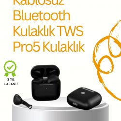 Mey İthalat® TWS Pro 5 Bluetooth Kulaklık – Gelişmiş Ses Teknolojisi ve Uzun Batarya Ömrü