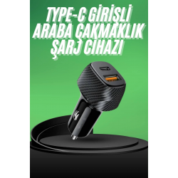 Mey İthalat® Type-C Girişli Araba Çakmaklık Şarj Cihazı 38W Oto Çakmaklık