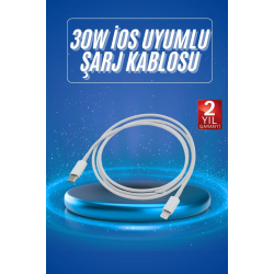 Mey İthalat® Type-C Ligtning 30W İOS Şarj Kablosu Hızlı Şarj Kablosu
