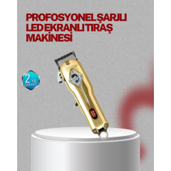 Mey İthalat® Type-C Şarjlı LCD Ekranlı Profesyonel Saç Sakal Tıraş Makinesi
