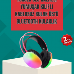 Mey İthalat® Type-C Şarjlı RGB Işıklı Bluetooth Oyuncu Kulaklığı