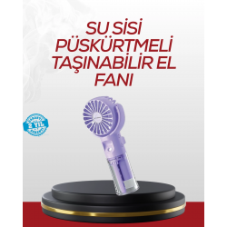 Mey İthalat® Type-C Şarjlı Taşınabilir Su Buharlı Mini Vantilatör