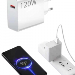 Mey İthalat® Type C Yüksek Hızlı Şarj Aleti Beyaz 120W Ultra Uzun Ömürlü