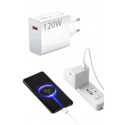 Mey İthalat® Type C Yüksek Hızlı Şarj Aleti Beyaz 120W Ultra Uzun Ömürlü