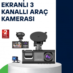 Mey İthalat® Üç Kameralı Araç Kamerası Full HD Gece Görüş  G-Sensör